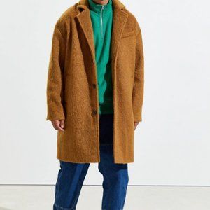NWT Urban Outfitters Wool TopCoat Men's Peacoat Jacket Mustard Oversized Winter